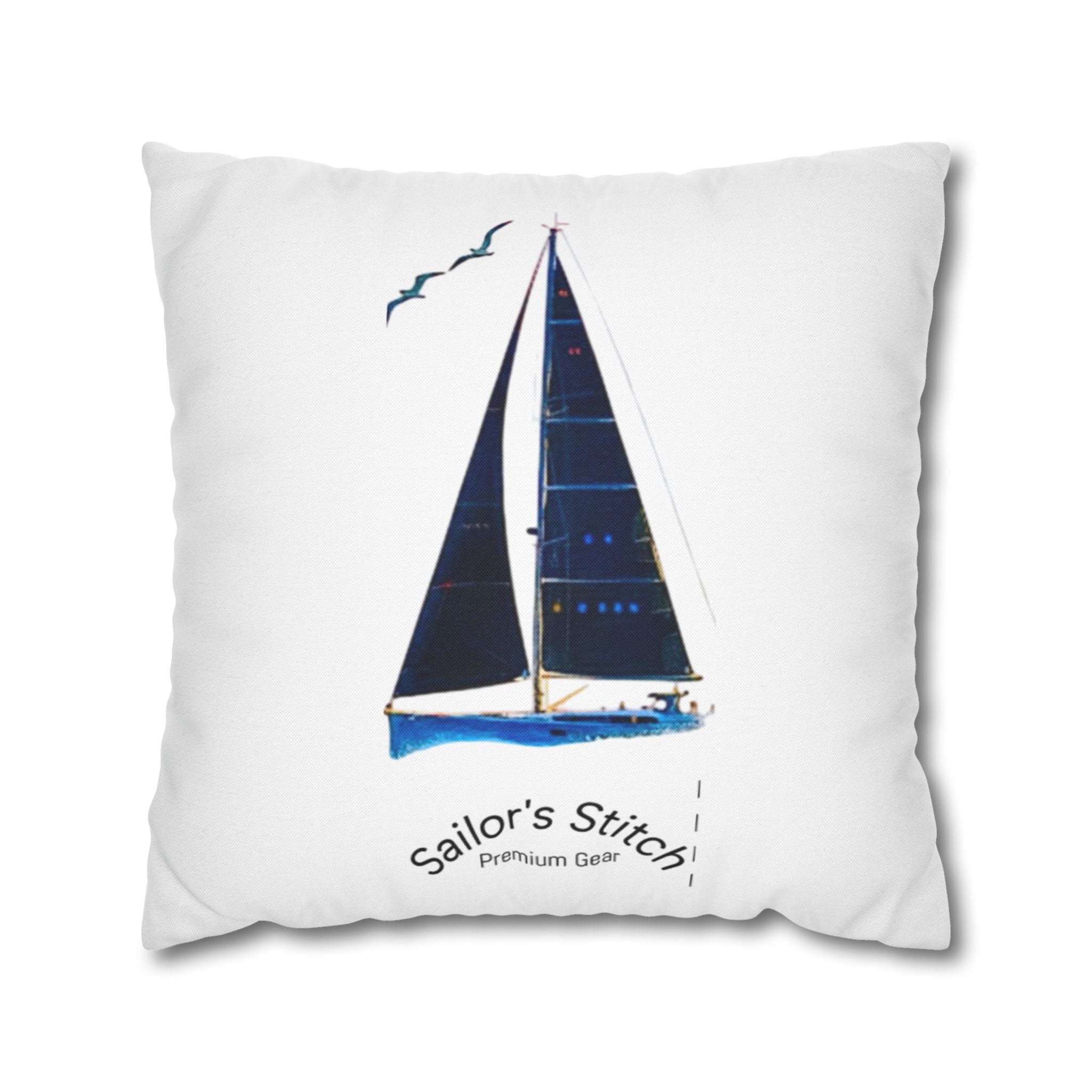Sailors Stitch Cushion Cover Pillowcase - Coastal Home Decor, Beach House Accessories, Sailor Gift, Custom Name, Ocean-Inspired Cushion accessories
