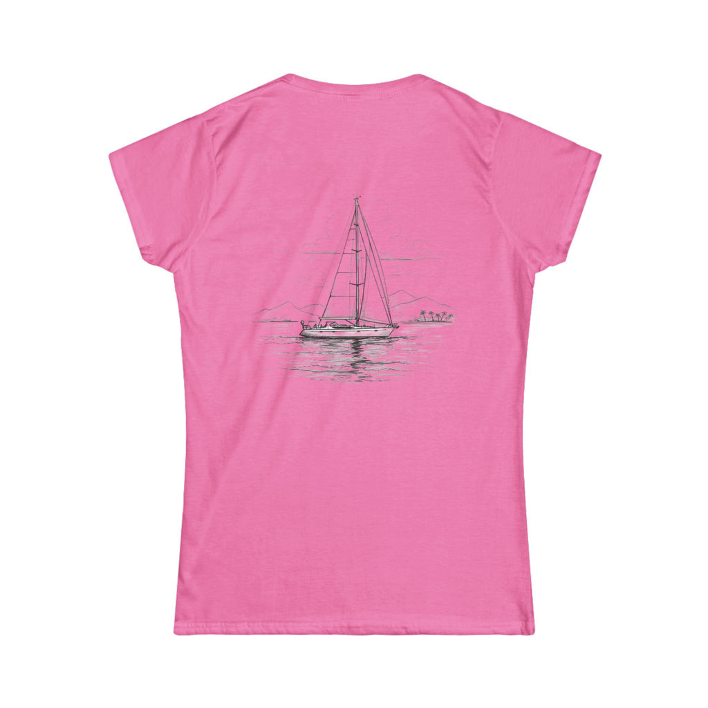 Sailors Stitch Women's Softstyle Yacht Design Sailing Tee - customisation option