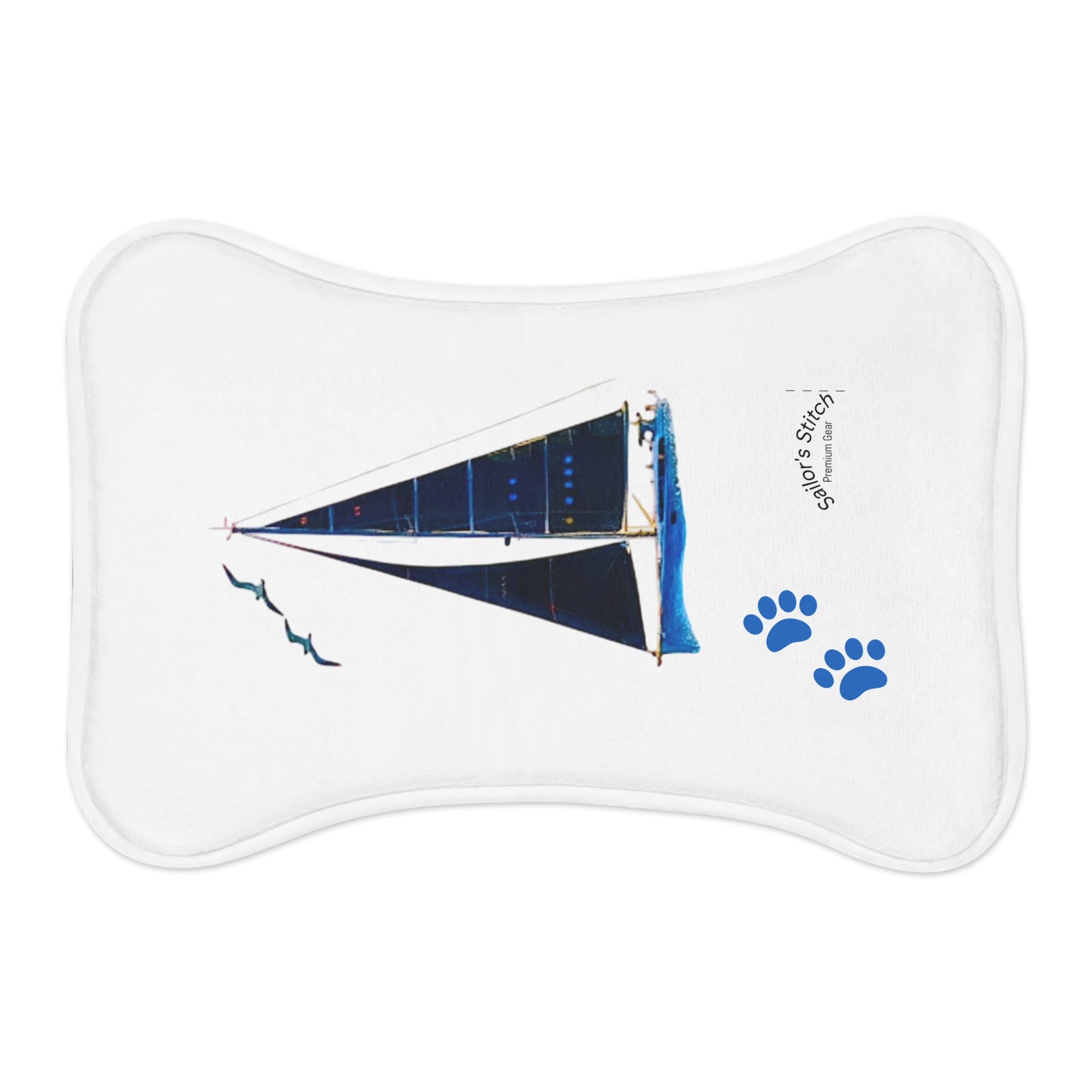 Yacht Design Pet Feeding Mat personalisable with pet name, Nautical pet accessories