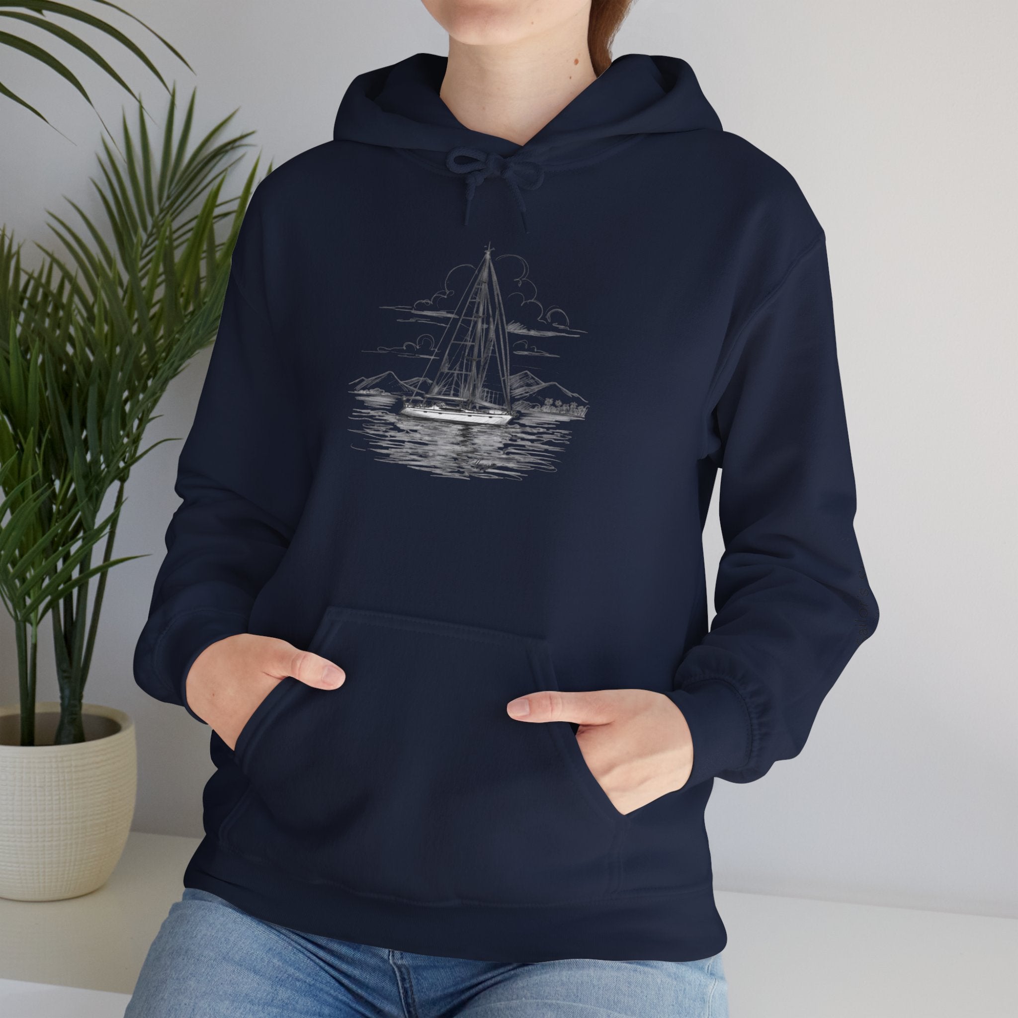 Yacht Design Sailor’s Stitch Unisex Hoodie / Sweatshirt, Custom name option, Boat wear, Nautical apparel