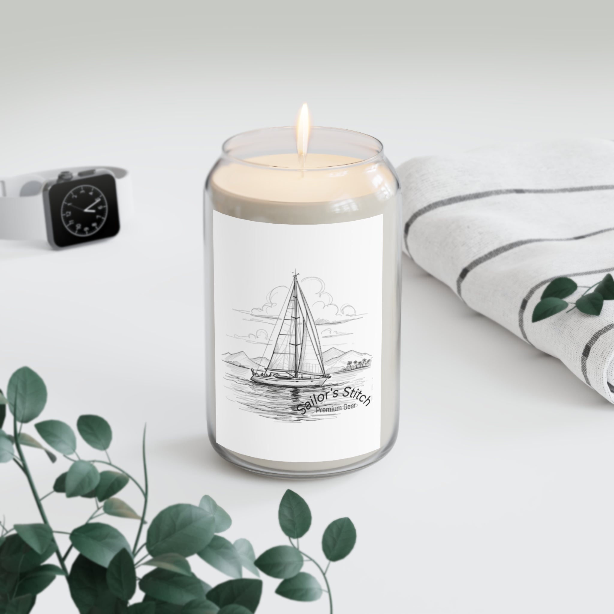 Sailors Stitch Scented Soy Candles, Custom Name, Aromatherapy, Eco-friendly Gifts for Home, Coastal Decor, Tranquil Atmosphere, Saloon accessories
