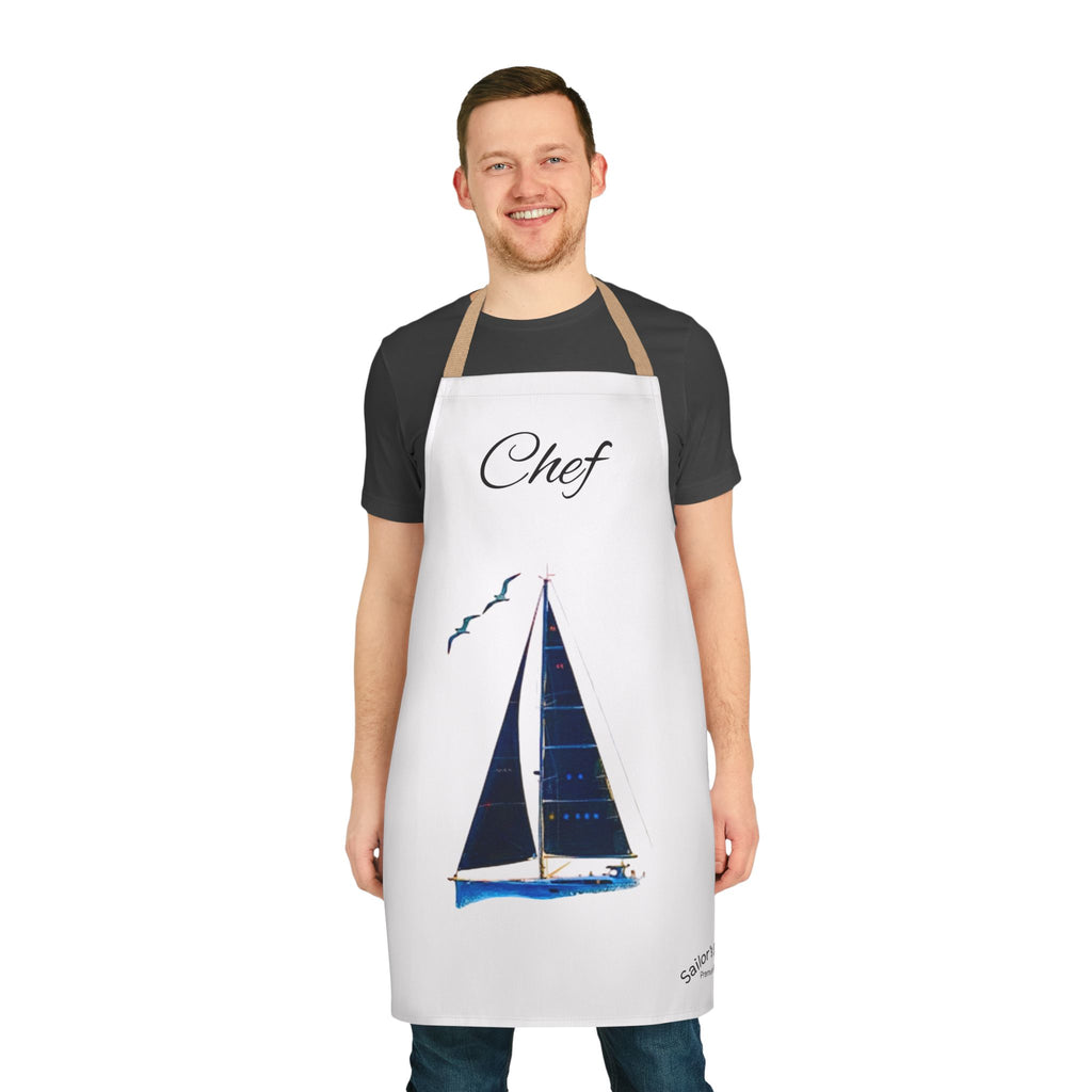 Sailor Chefs Apron, Galley Kitchen Cooking Apron - Boat Chef Apron, Custom Name Option, Adjustable BBQ Apron, Gift for Sailors, Boat
