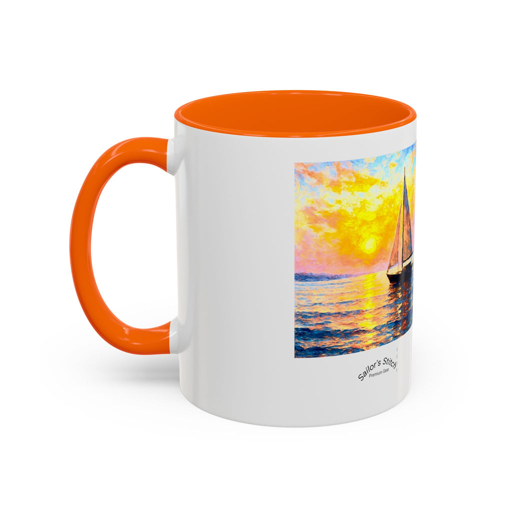 Sailing Sunset Coffee Mug, Nautical Tea Cup, Ocean Lover Gift, Boat Captain Kitchen Decor, Sailboat Ceramic Mug, Nautical Gift, Galley accessories