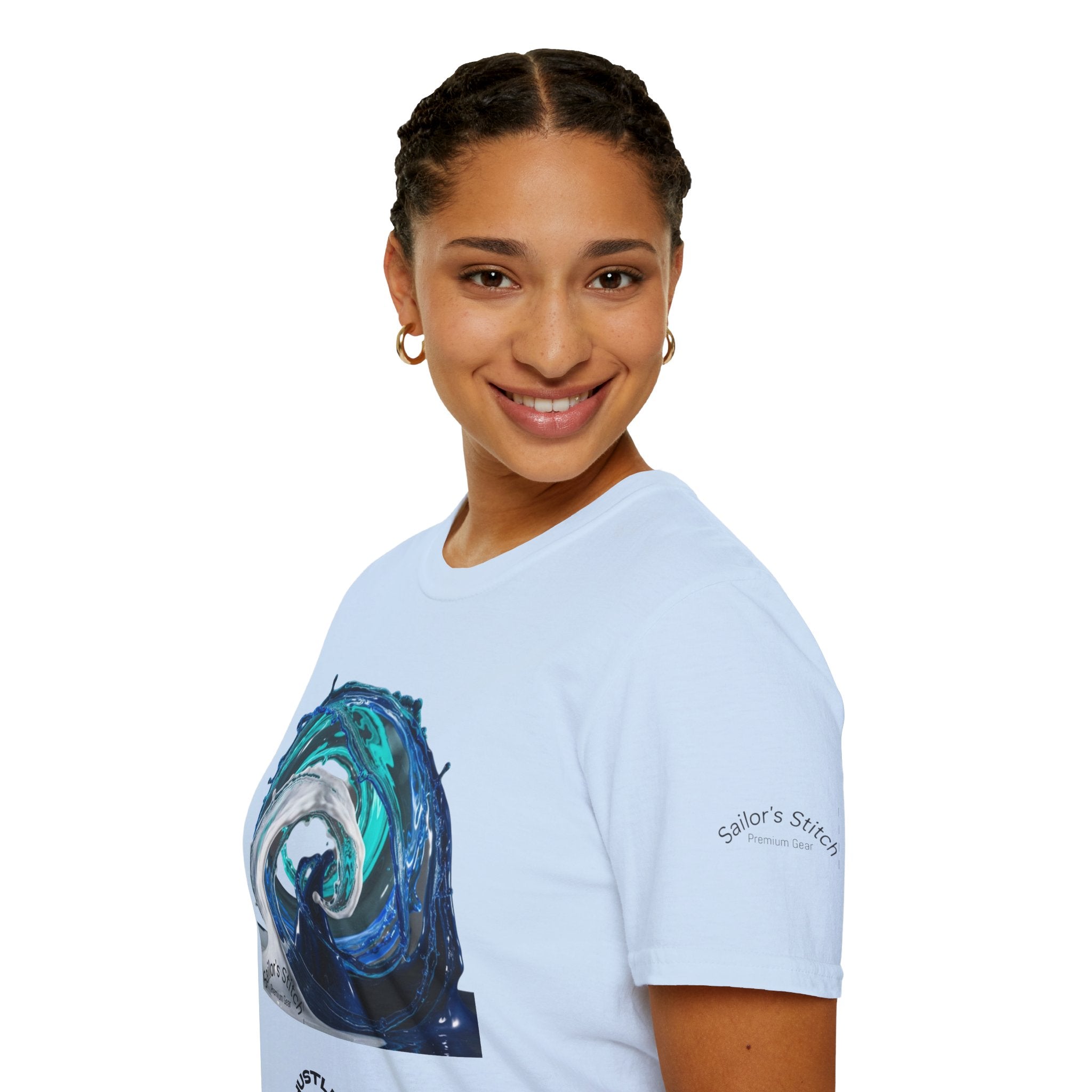 Yacht Wake Less Hustle More Sailing Print T-Shirt, Unisex Graphic Tee, Gift for Sailors, Casual Wear, Sailing Sports Shirt, Nautical apparel