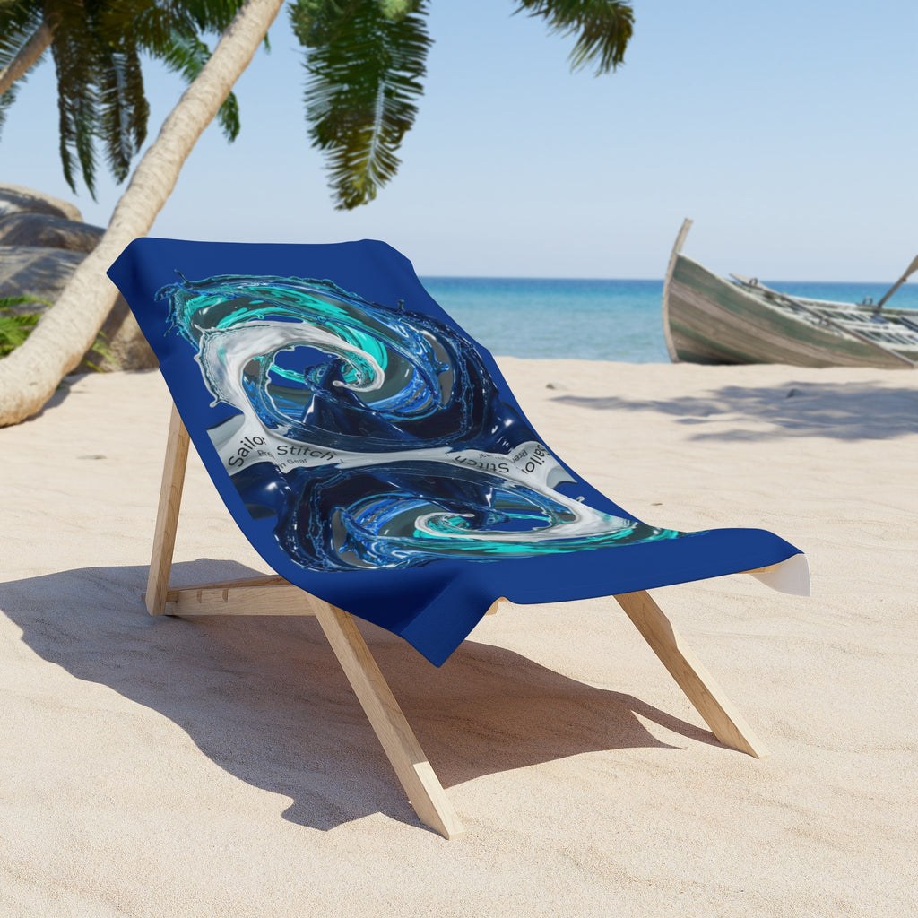 Yachtie’s Wave Design Vibrant Beach Towel by Sailor’s Stitch, Perfect for Sailing, Custom name option, Poolside Party Accessories, Beach Trips, and Gift Ideas