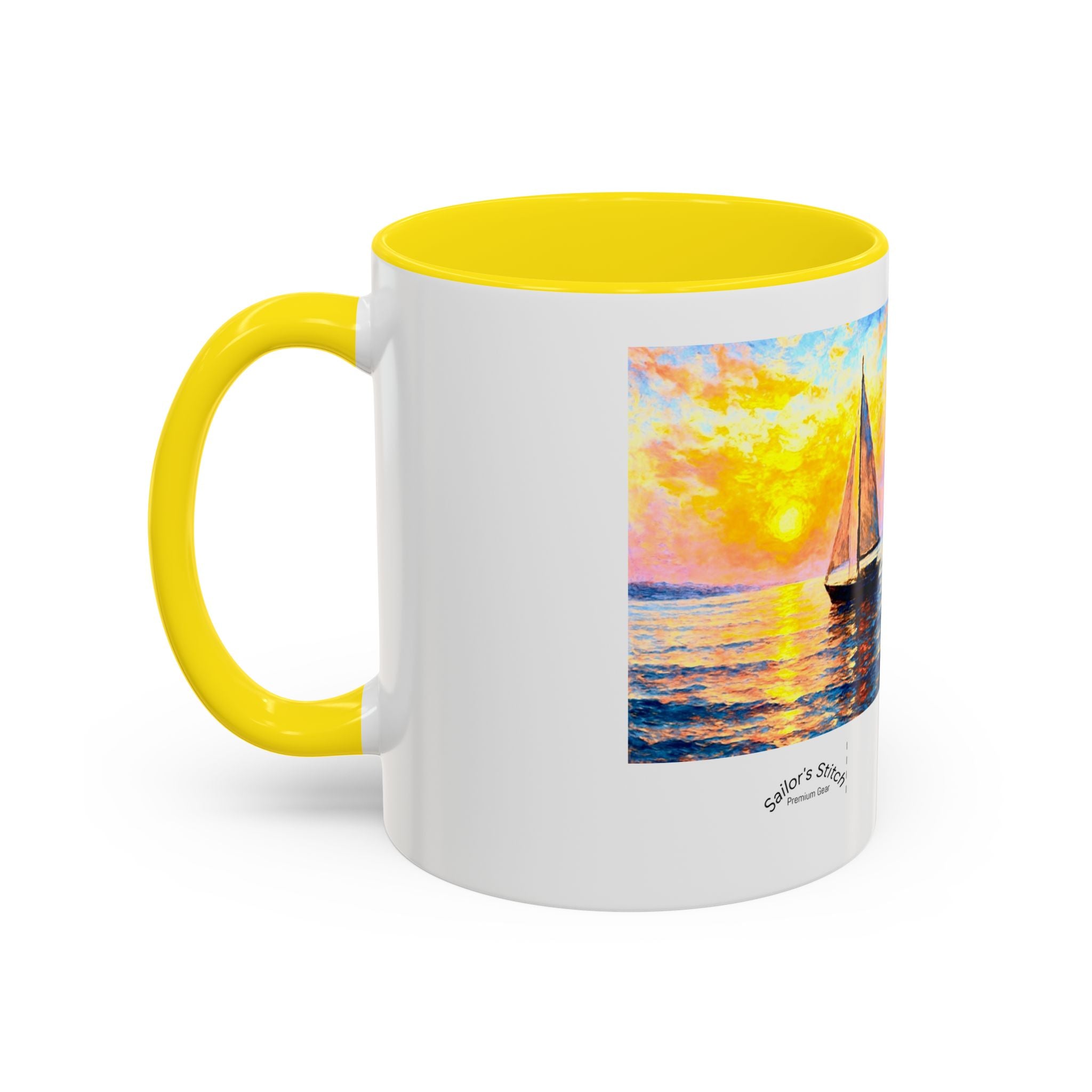 Sailing Sunset Coffee Mug, Nautical Tea Cup, Ocean Lover Gift, Boat Captain Kitchen Decor, Sailboat Ceramic Mug, Nautical Gift, Galley accessories