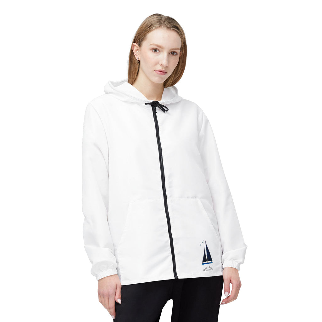 Jacket. White Sailors Yacht Windbreaker, Nautical Outerwear, Lightweight Coat, Sailboat Apparel, Boating Gear, Nautical apparel