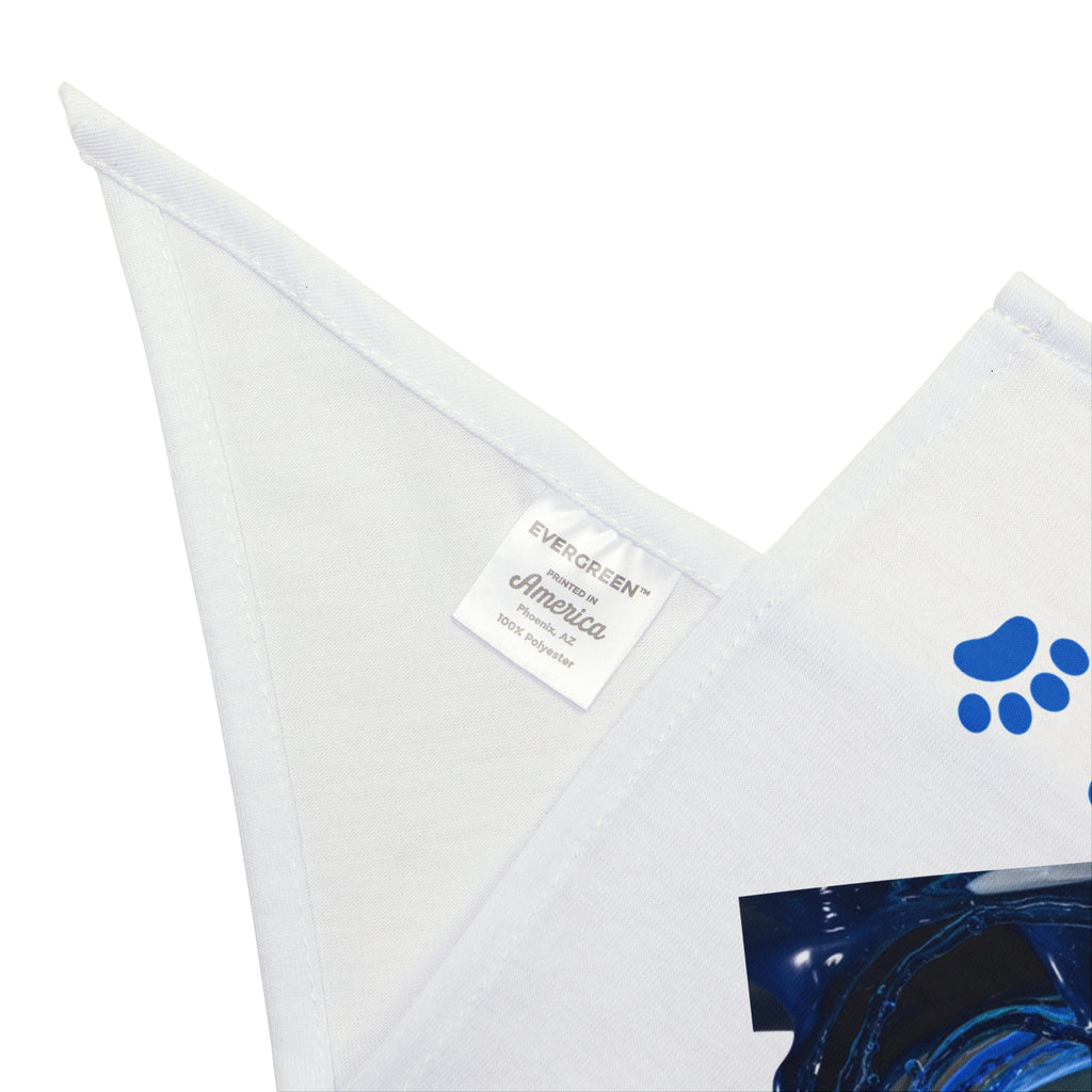 Wave Pet Bandana - Custom Pet Name option, Customizable Dog Bandana, Ocean Theme Puppy Scarf, Beach Design Pet Kerchief, Animal Lover, Nautical pet accessories