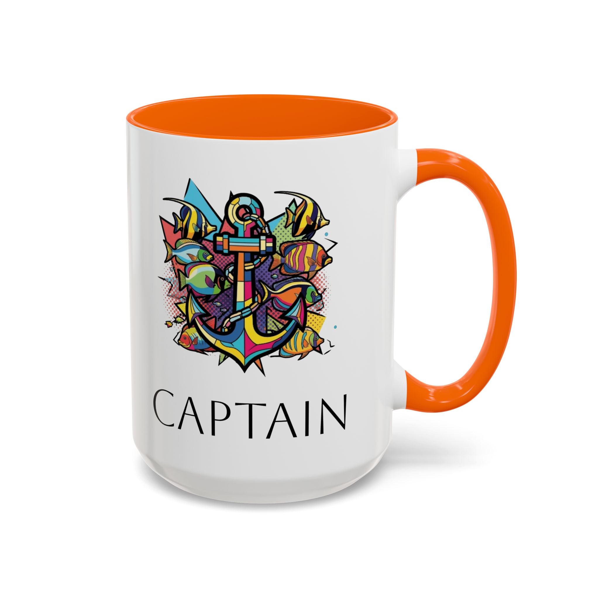 Sailors Pop Art Anchor Captain Mug, Nautical Coffee Cup, Sea Lover Gift, Ship Captain Tea Mug, Coastal Decor Kitchen Accessories