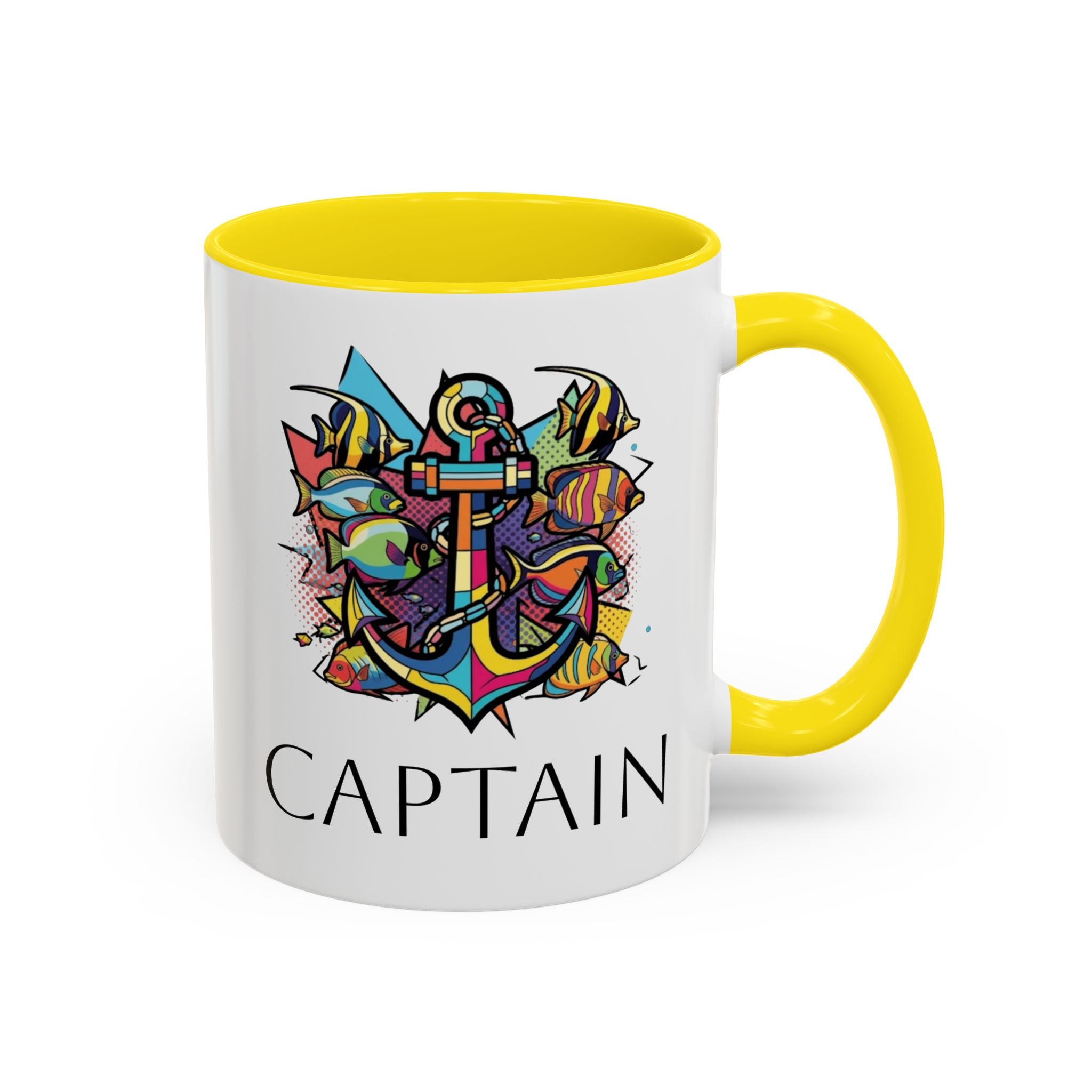 Sailors Pop Art Anchor Captain Mug, Nautical Coffee Cup, Sea Lover Gift, Ship Captain Tea Mug, Coastal Decor Kitchen Accessories
