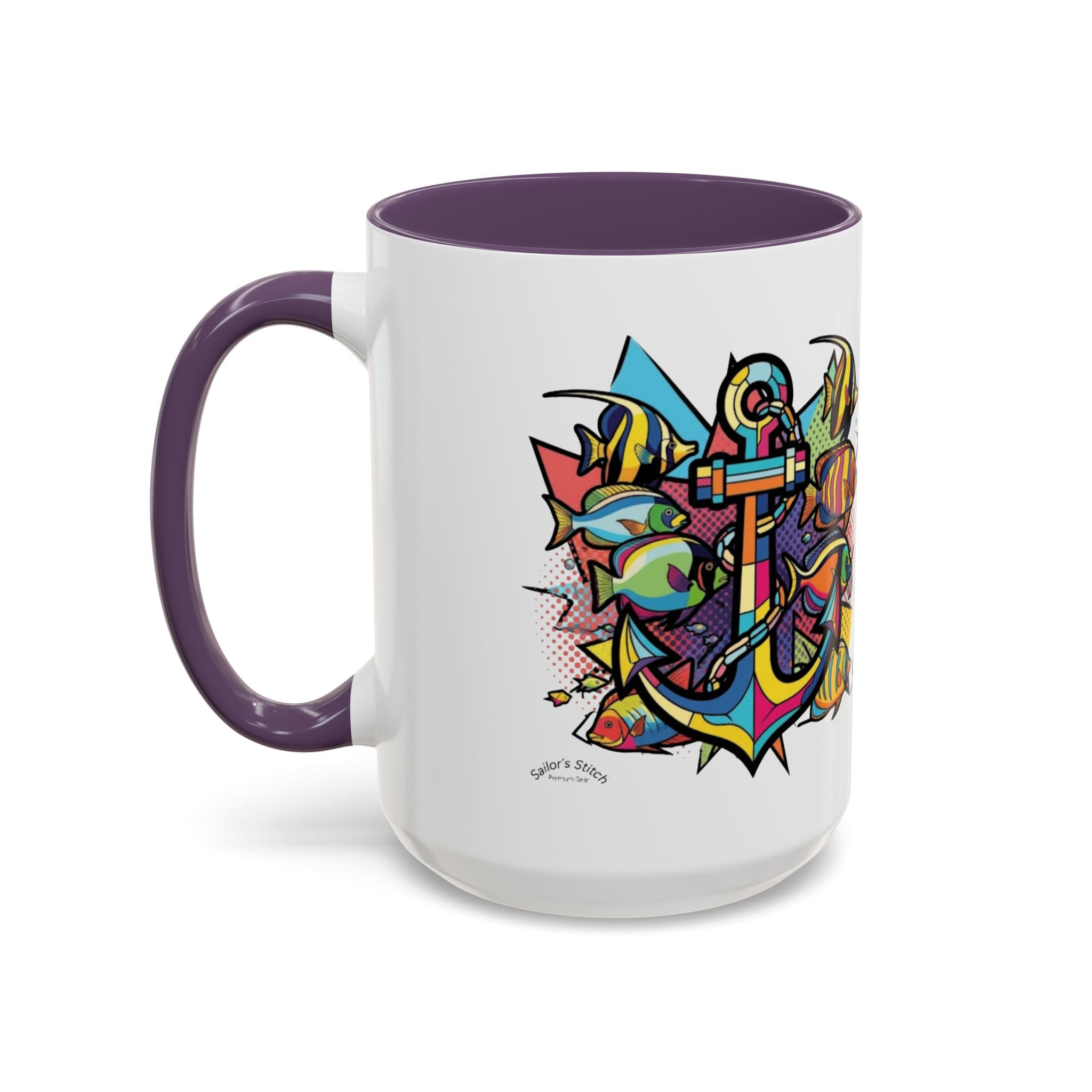 Pop Art Anchor Sailing Mug, Nautical Coffee Cup, Ocean Lover Gift, Sailboat Tea Mug, Maritime Kitchen Decor, Sailor Mugs, Beach Theme Cup, Galley accessories