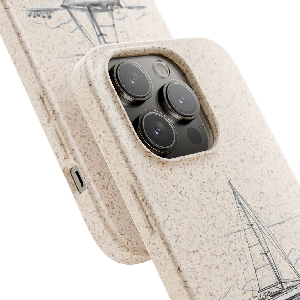 Eco-Friendly Sailboat Phone Case | Biodegradable Case, Ocean Lover Gift, Sustainable Accessories, Nature-Inspired Phone Cover