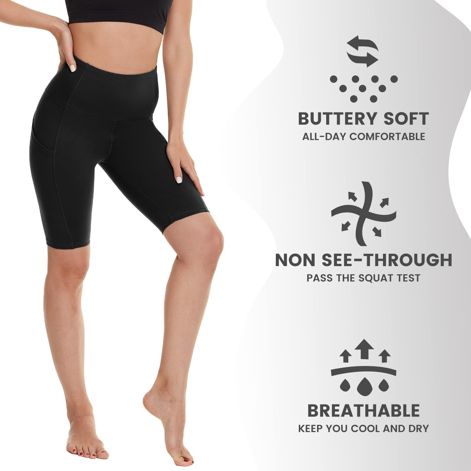 Spandex ( triple pack )Sailing Under Layer Shorts For Women High Waist Layer With Pockets -  Extra Layer Sailing Spandex Shorts